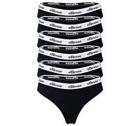Ellesse HILLAR Lot de 6 Strings pour Femme en Coton Stretch avec Logo, Noir, S