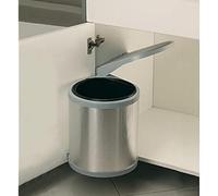 Elletipi Anneau PPI607 / 1 Poubelle automatique pour porte sous évier, Fixation latérale du socle, Plastique et Acier, 27 x 27 x 32 cm, Finition Inox