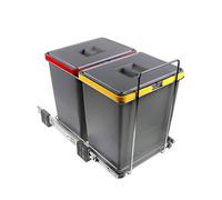 ELLETIPI Ecofil PF01 34B2 Poubelle de tri sélectif extractible pour déchets, Plastique et métaux Gris 30 x 45 x