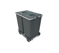 Elletipi Ecofil PF01 44B2 Poubelle de tri sélectif extractible pour déchets, Plastique et métaux, Gris, 30 x 45 x 46 cm