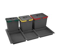 ELLETIPI Metropolis ptc28 09050 1 F C10 PPV Poubelle de tri sélectif de tiroir, Gris, 81 x 46 x 28 cm