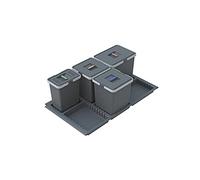 Elletipi Metropolis PTC28 09050 2F C10 PPV Poubelle de tri sélectif à tiroir, Gris, 81 x 46 x 28 cm