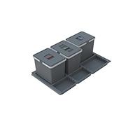 ELLETIPI Metropolis ptc28 09050 5 F C10 PPV Poubelle de tri sélectif de tiroir, Gris, 81 x 46 x 28 cm