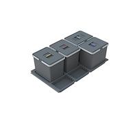 Elletipi Metropolis PTC28 09050 9F C10 PPV Poubelle de tri sélectif à tiroir, Gris, 81 x 46 x 28 cm