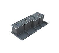 ELLETIPI Metropolis ptc28 12050 4 F C10 PPV Poubelle de tri sélectif de tiroir, Gris, 111 x 46 x 28 cm