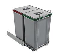 Elletipi Ecofil PF01 44B2 Poubelle de tri sélectif extractible pour déchets, Plastique et métaux, Gris, 30 x 45 x 46 cm