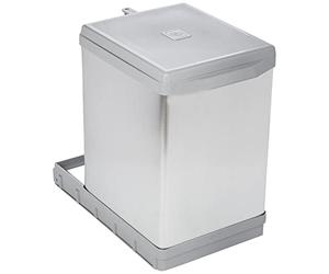Elletipi Tower PAL609/1ALL.Poubelle tri sélectif extractible avec Ouverture Automatique pour Base, Plastique et Aluminium, Gris, 25 x 41 x 39,5 cm