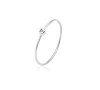 Elli Bague Anneau d'Empilage de Solitaire Cristal 925 Argent