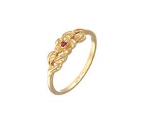 ELLI Bague 'Blume' or / rouge sang, Taille 52