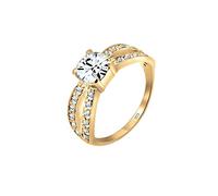 Elli Bague Cristal 925 Argent Plaqué Or