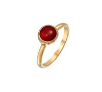 Elli Bague Elli PREMIUM Bague Femmes Solitaire Simple avec Cornaline en argent sterling 925 plaqué or
