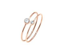 Elli Bague Engagement Élégant avec des Cristaux Swarovski® Femme - (925/1000) Argent