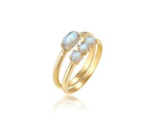 Elli Bague Ensemble Labradorite Vintage Bague Femme - (925/1000) Argent