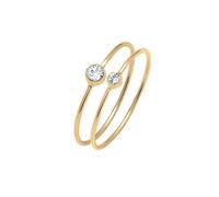 Elli Bague Ensemble pour Femmes Élégant Basique avec Cristaux en Argent Sterling 925