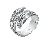 ELLI Bague 'Feder' noir / argent, Taille 50-60