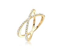 Elli - Bague - Femme - Argent - 925/1000 - Anneaux multiples Croix Plaqué Or - Argent - 925/1000 - Oxyde de Zirconium - 0610190215_52