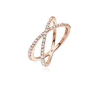 Elli - Bague - Femme - Argent - 925/1000 - Anneaux multiples Croix Plaqué Or Rose - Oxyde de Zirconium - 0602790516_56
