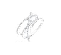 Elli - Bague - Femme - Argent - 925/1000 - Anneaux multiples Tendance - Argent - 925/1000 - Oxyde de Zirconium - 0608771214_56