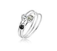 Elli - Bague Femme - Argent 925/1000 Cristal