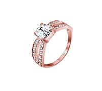 ELLI Bague 'Soltär' or rose / blanc, Taille 56