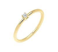 Elli - Bague - Femme - Argent - 925/1000 - Or Jaune - Diamant - T54 - 0611161314_54