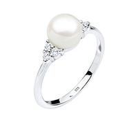 Elli - Bague Femme - Argent 925/1000 Oxyde de Zirconium - Perles d'Imitation Ovale - 0611142813_58 Argenté