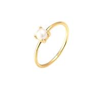 Elli - Bague - Femme - Argent - 925/1000 - Plaqué or - Bague perles - Perle d'eau douce chinoises - T58 - 0611182916_58