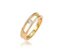 Elli Bague Femme Bague Solitaire cCassique avec Cristaux en Argent Sterling 925