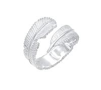 Elli Bague Femme Enveloppante Motif Plume en Argent Sterling 925