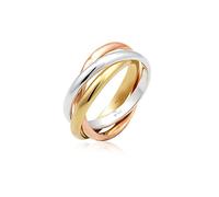 Elli Bague Femme Envelopper Basic Tri-Couleur en Argent Sterling 925