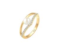 ELLI Bague or / blanc perle, Taille 58
