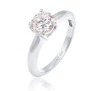 Elli Bague Femme Solitaire avec Pierres de Zircon Cubique Argent 925