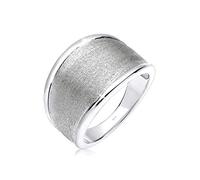 Elli Bague Femmes Basique Mat Déclaration Tendance en Argent Sterling 925