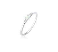 Elli Bague Femme Vintage avec Cristaux de Zircon Cubique et Opale