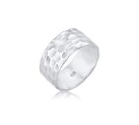 Elli Bague Femmes Bande Basique Martelé en Argent Sterling 925