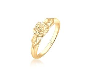 Elli Bague Femmes Bande Roses Symbole Floral Vintage Look en Argent Sterling 925