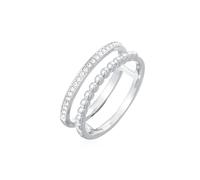 Elli Bague Femmes Déclaration Deux Angées Boule avec Cristaux | Couleur Argent