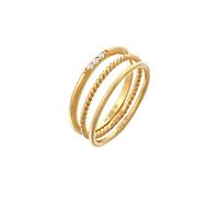 Elli Bague Femmes Empilement Basique Set de 3 avec Cristaux de Zirconium