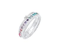Elli Bague Femmes Set Multi-Color étincelant avec cristaux Multicolore en argent sterling 925 plaqué or