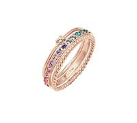 Elli Bague Femmes Set Multi-Color étincelant avec cristaux Multicolore en argent sterling 925 plaqué or