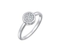 Elli Bague Femmes Solitaire Rond Couleur Argent avec Cristaux