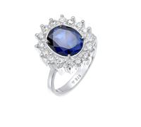 ELLI Bague 'Glamour' bleu foncé / argent, Taille 58