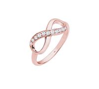 ELLI Bague 'Infinity' or rose / blanc, Taille 54