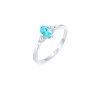 ELLI Bague 'Kristall' bleu clair / argent, Taille 54