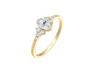 ELLI Bague 'Kristall' or / transparent, Taille 52