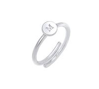 Elli Bague Lettre M Réglable Basic Minimale Bague Femme