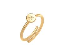 Elli Bague Lettre M Réglable Basic Minimale Bague Femme - (925/1000)