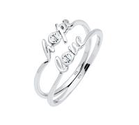ELLI Bague 'Love' argent / blanc, Taille 52