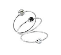 ELLI Bague noir / argent / transparent, Taille 48