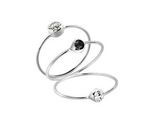 ELLI Bague noir / argent / transparent, Taille 52